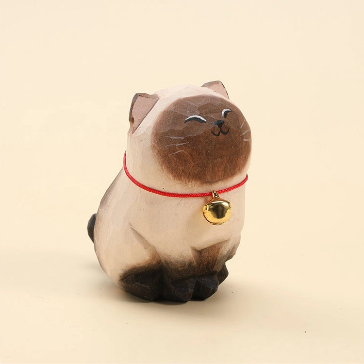 Gohobi Handcrafted Large Wooden Cat Ornament - Siamese – niconeco