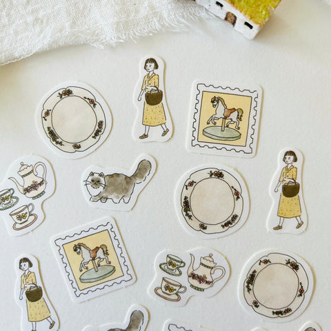 Furukawa Paper Flake Sticker - Antique