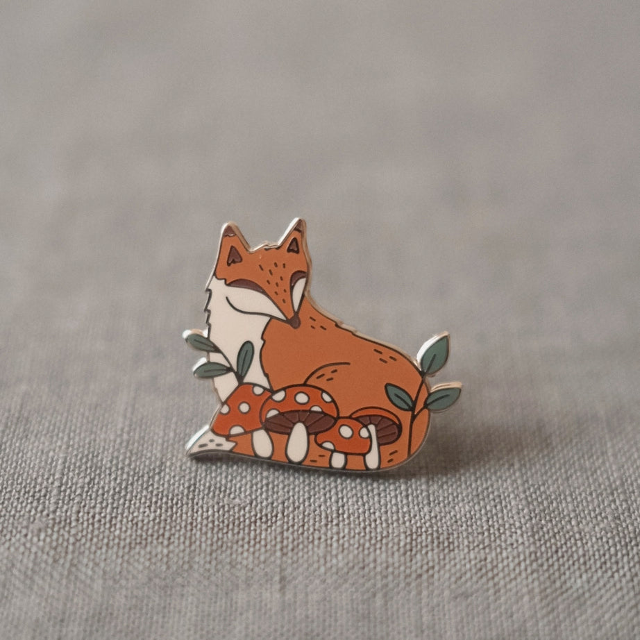 Justine Gilbuena Enamel Pin - Fox In Forest