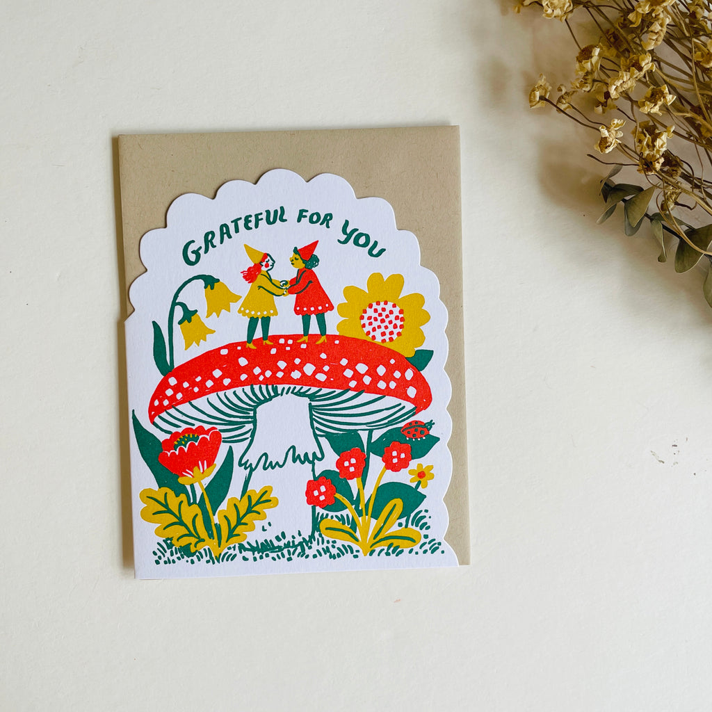 Egg Press Letterpress Card - Grateful Gnome