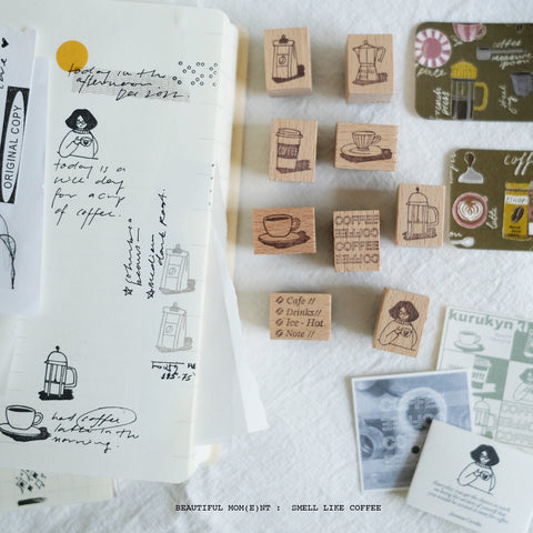 Kurukynki Beautiful Moment Series Stamp Set - Coffee