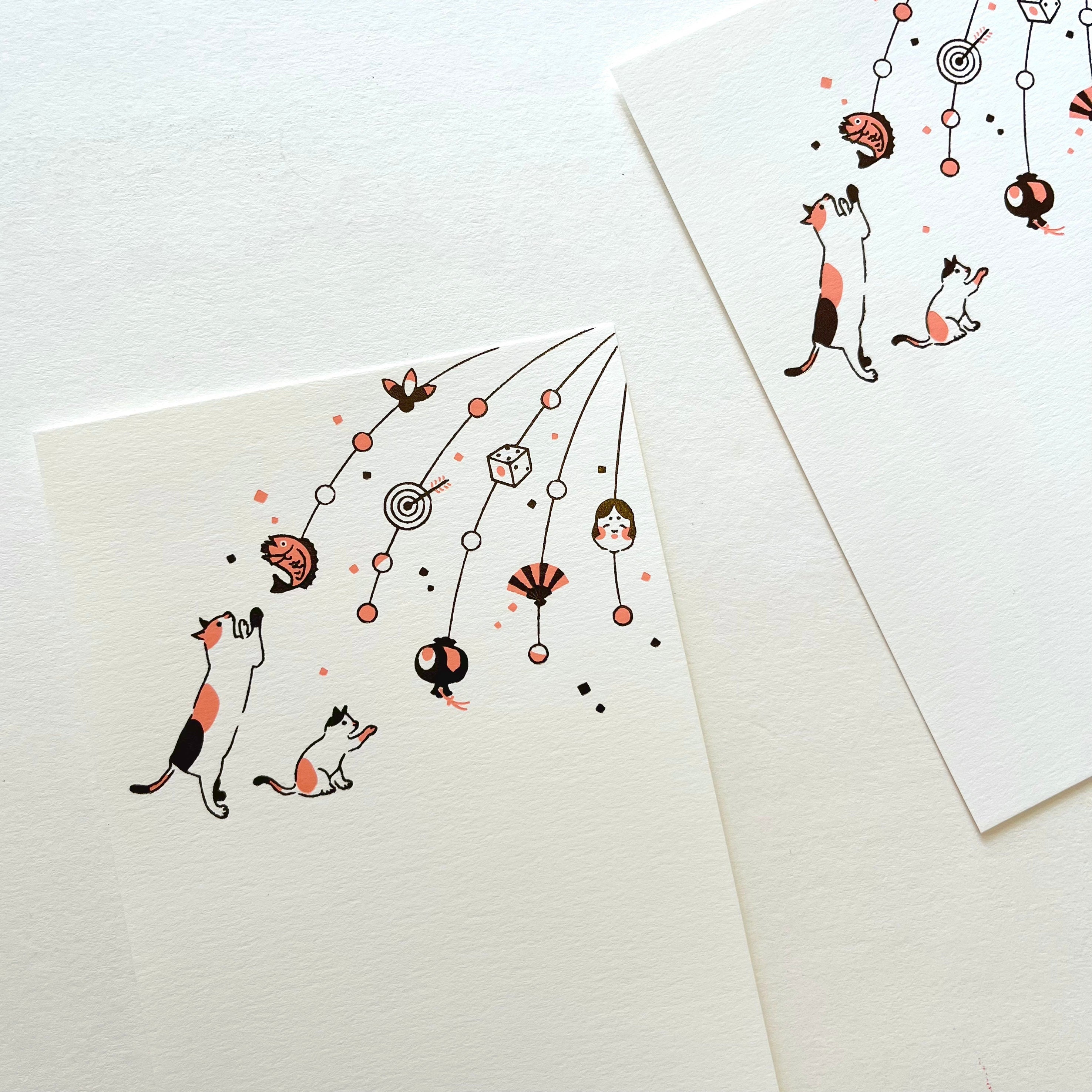 Rokkaku Postcard - January Cat – niconeco zakkaya