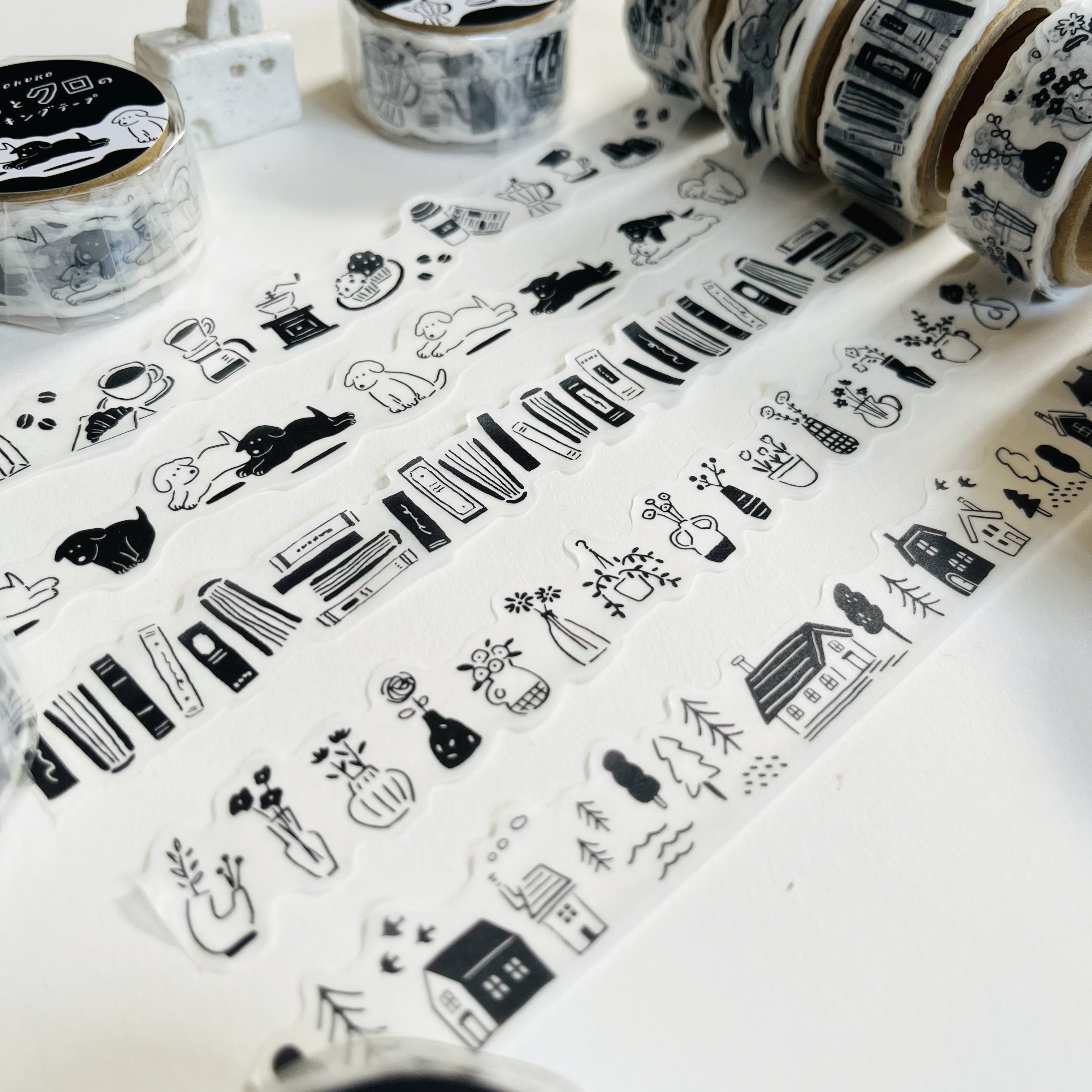 Mindwave Black and White Die-Cut Washi Tape – niconeco zakkaya
