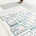 OEDA Letterpress Stamp Style Sticker Sheet - Indigo