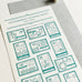 OEDA Letterpress Stamp Style Sticker Sheet - Emerald green