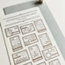 OEDA Letterpress Stamp Style Sticker Sheet - Bronze
