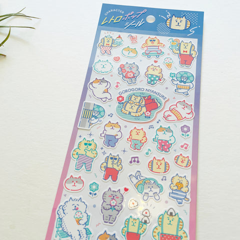 Gorogoro-Nyansuke Retro Pop Sticker