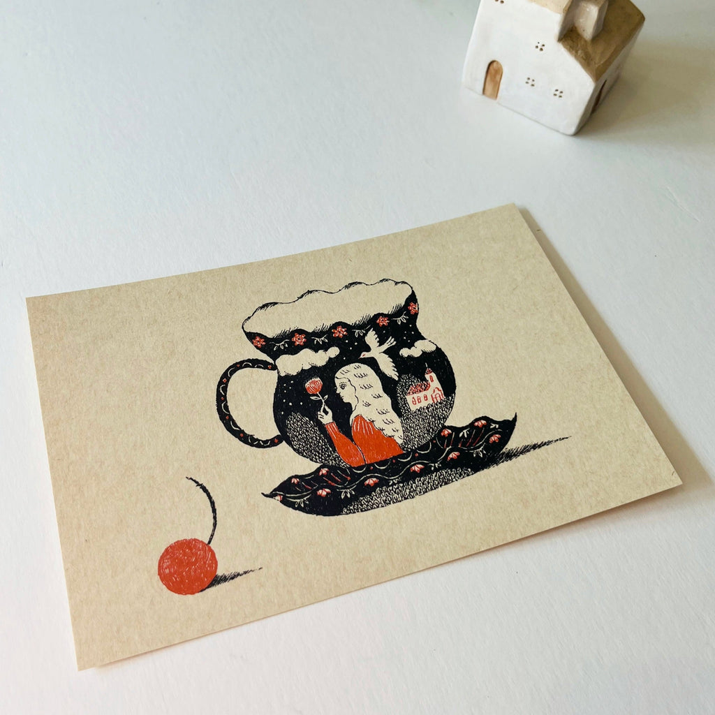 Sanae Sugimoto Postcard - Cherry Tea