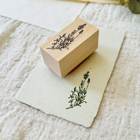 Hutte Paper Works Botanical Rubber Stamp - Lavender