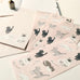 Today's Tegami Japanese Mino Paper Letterset - Pink Neko