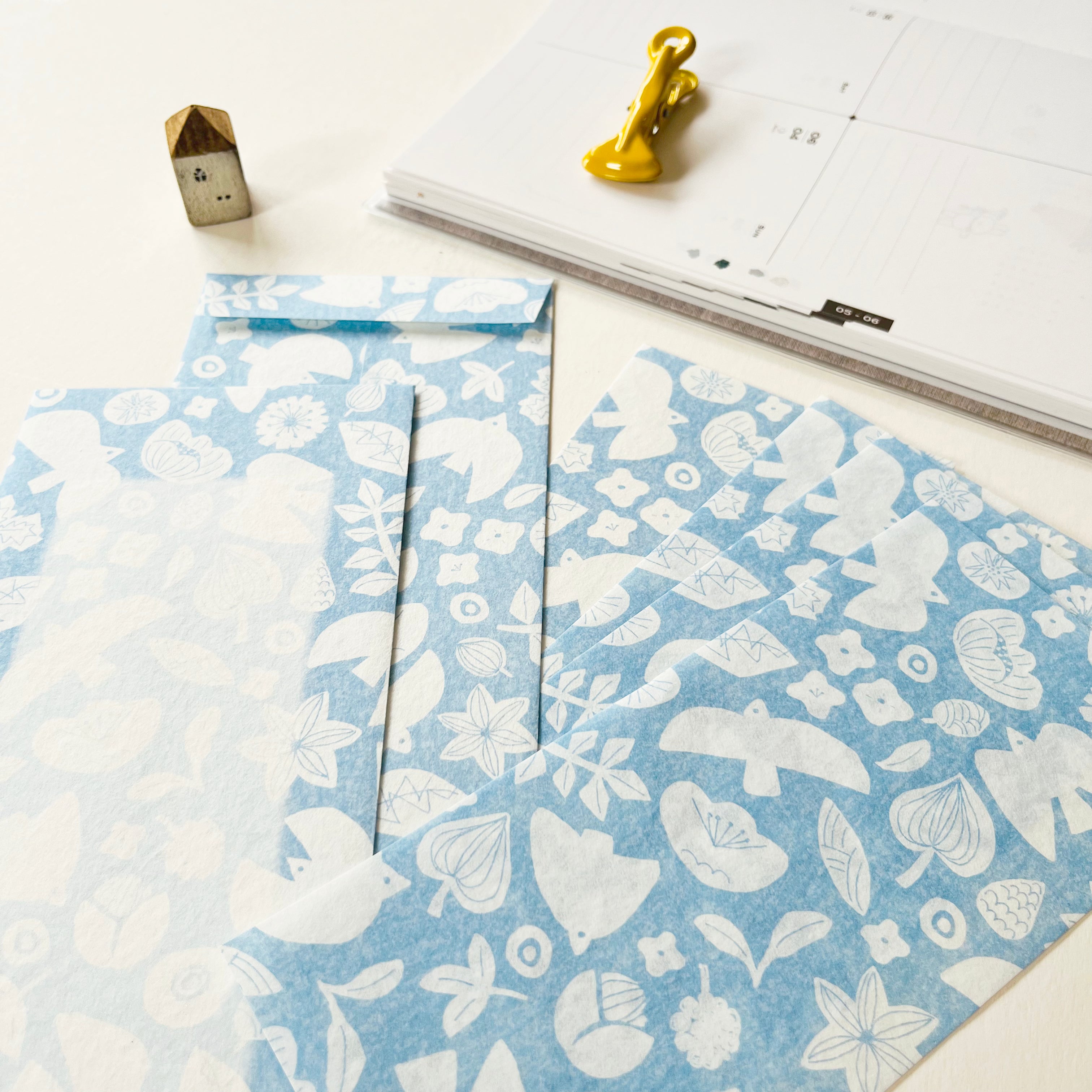 Today's Tegami Japanese Mino Paper Letterset - White Bird
