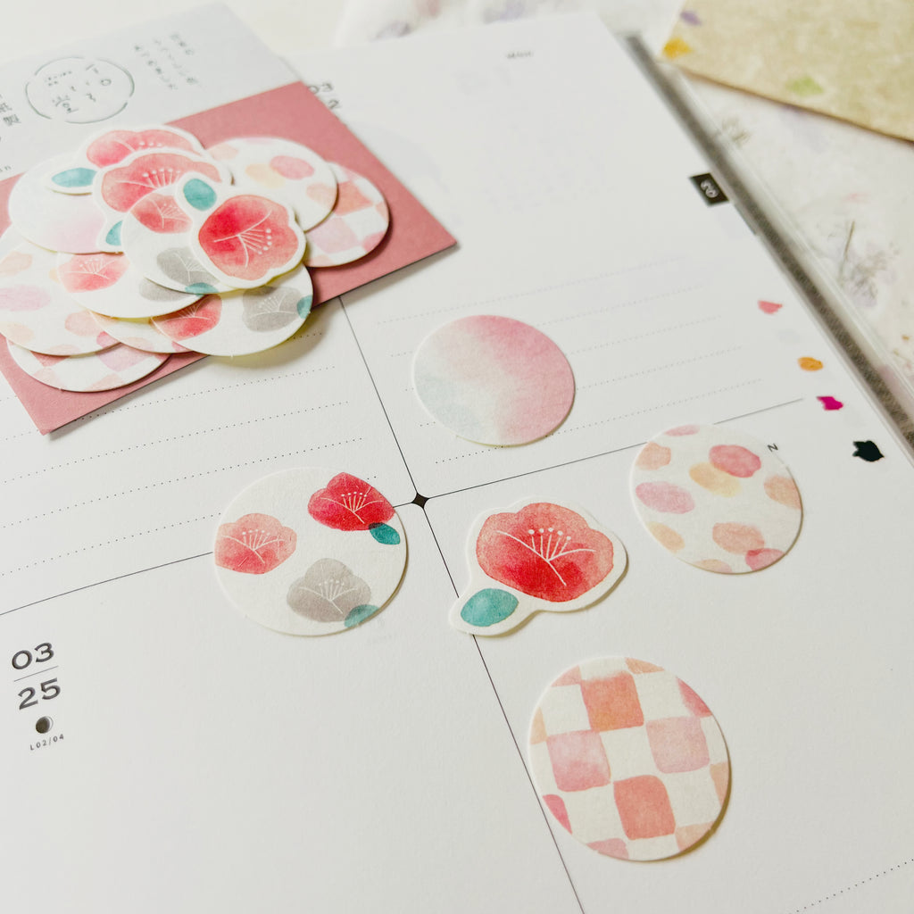 Furukawa Washi Sticker Seals - Pink