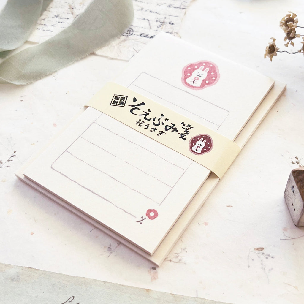 FURUKAWA PAPER Mino Paper Mini Letterset- Snow Bunny