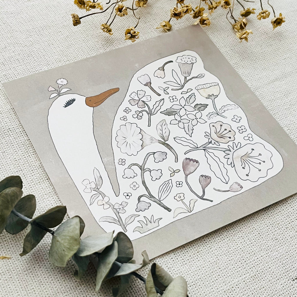 Ivy Snow Postcard - Swan's Garden