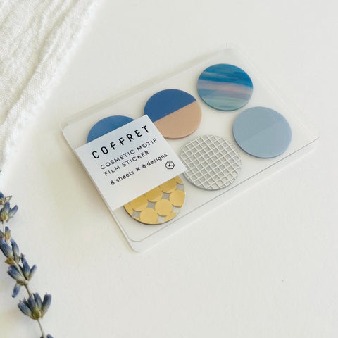 Kingjim Coffret Cosmetic Motif Film Sticker (Circle) - Horizon Blue