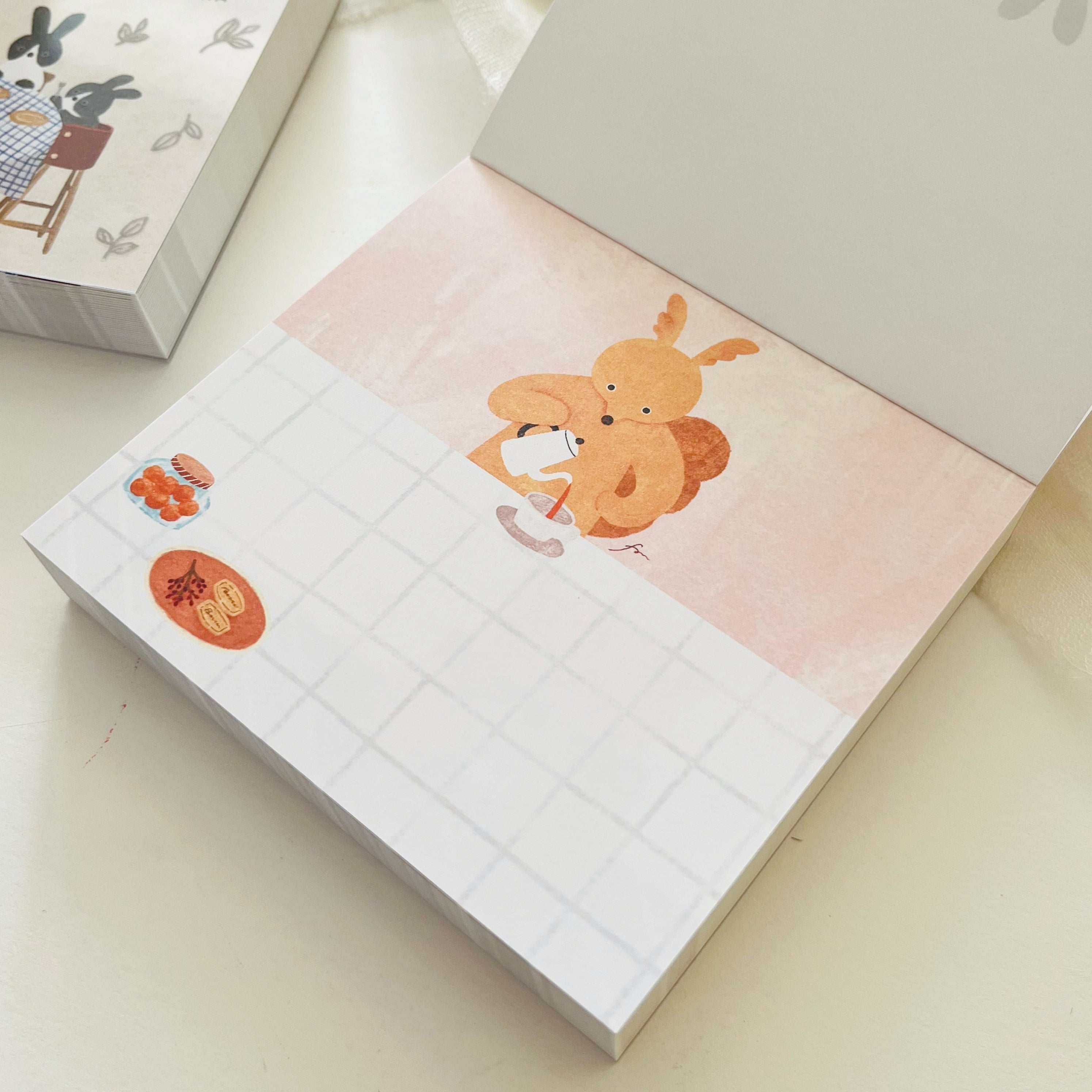 Mariko Fukuoka Desk Memo Pad - Tea Time – niconeco zakkaya