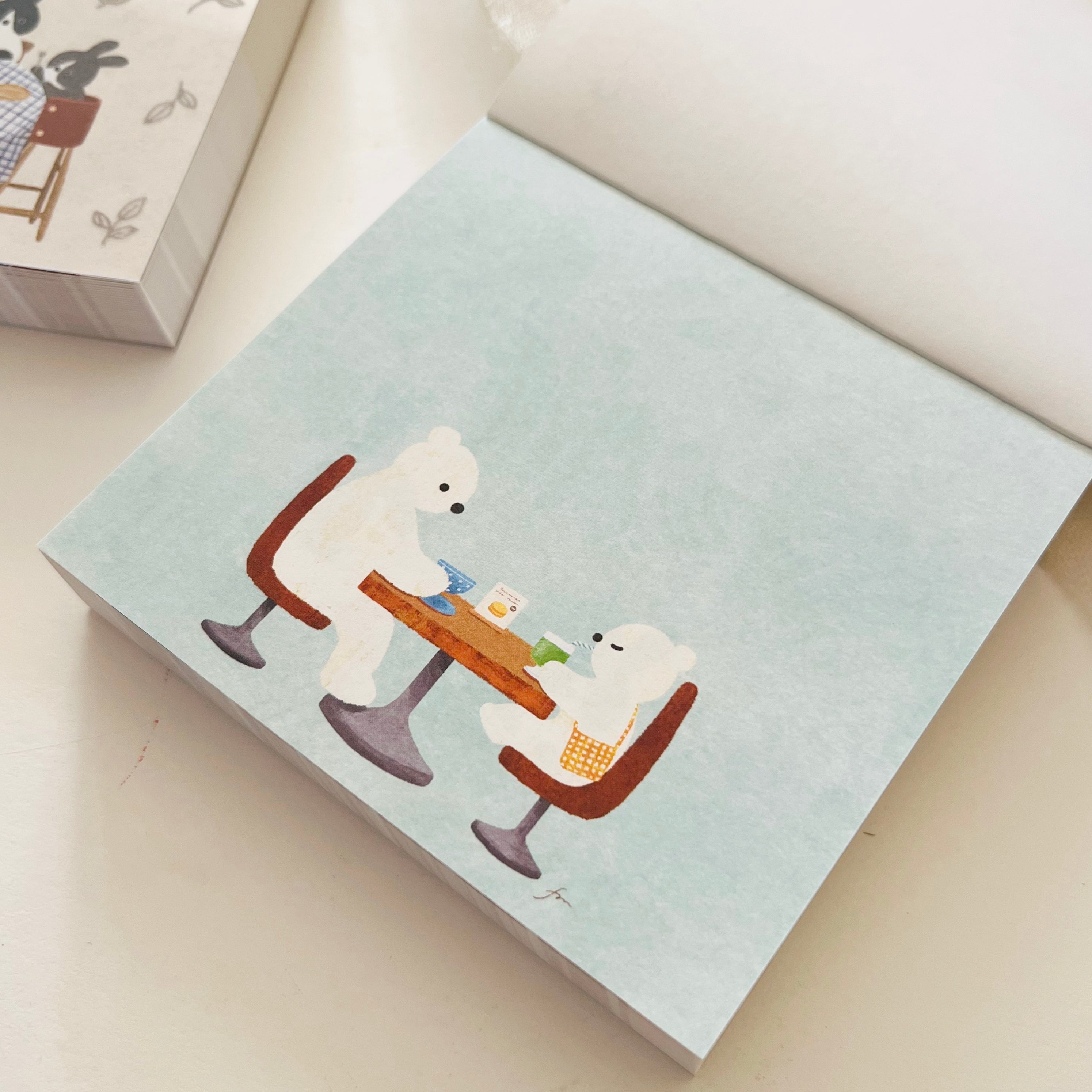 Mariko Fukuoka Desk Memo Pad - Tea Time – niconeco zakkaya