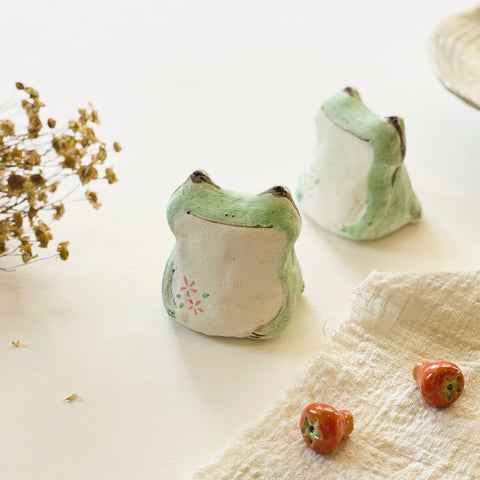 Rie Kuroda Handmade Ceramic Figure - The Tranquil Frog