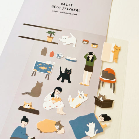 SUATELIER Cats Have Staff Sticker (1150)