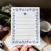 meriBUN Letterpress Writing Paper - Swallow & Grape Wreath