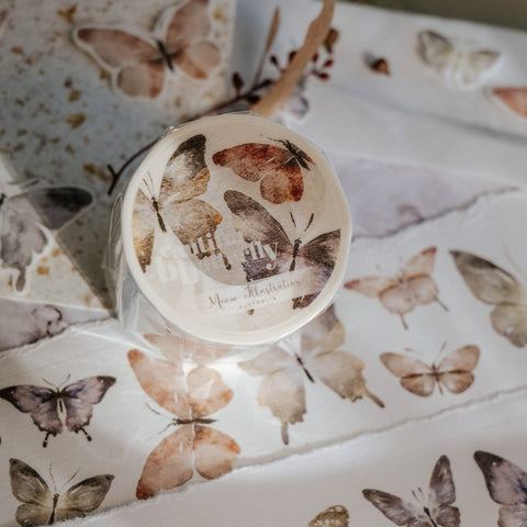 Meow Illustration Butterfly Washi Tape