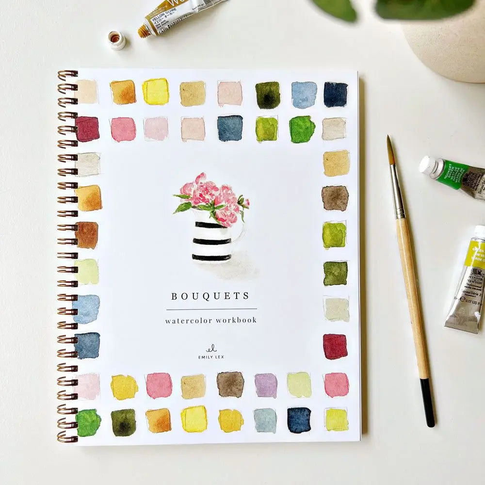 Emily Lex Watercolor Work Book - Bouquets