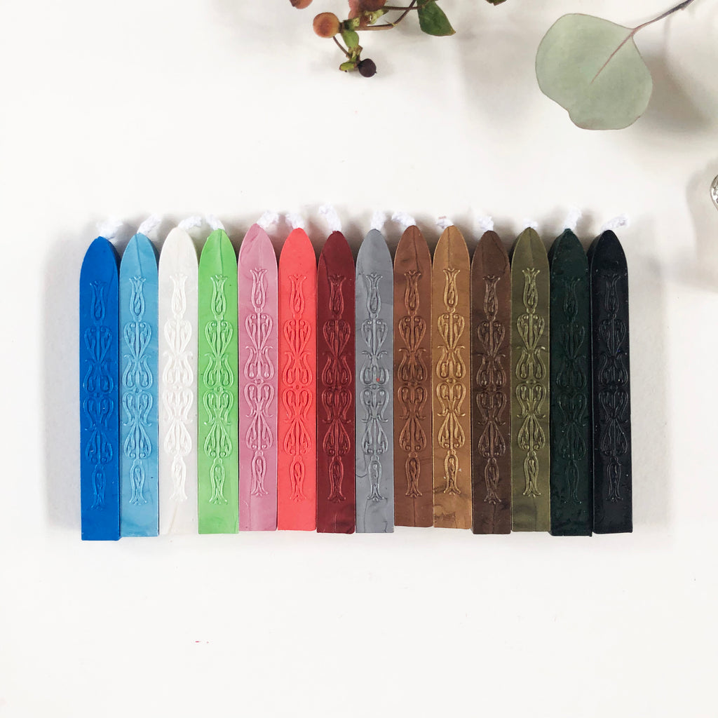 Sealing Wax Sticks with Wick in Modern Colors