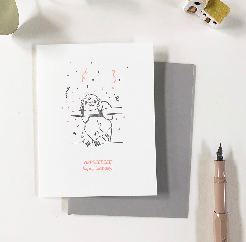 Lark Press Birthday Card - Yippeeeee Sloth