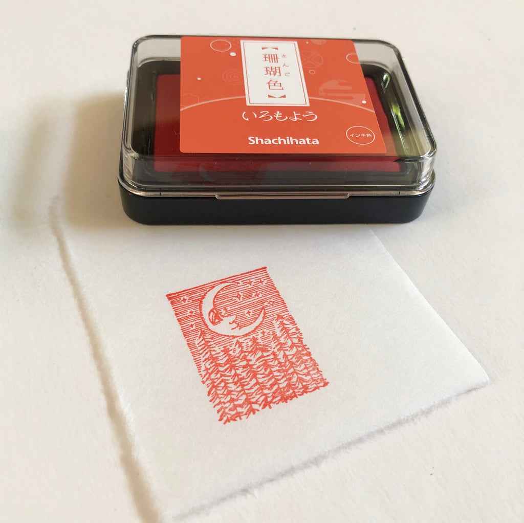 SHACHIHATA Oil-Based Ink Pad - Iromoyo Kosai - Traditional Japanese Colors with Shimmer Peach/桃色