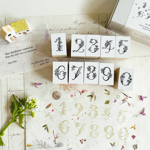 niconeco x Makiko Number Stamp Set - In The Blossom