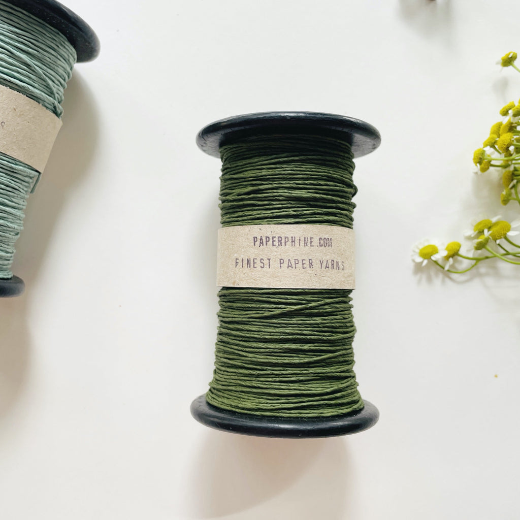 Paperphine Strong Paper Twine With Vintage Bobbin - Dark Olive
