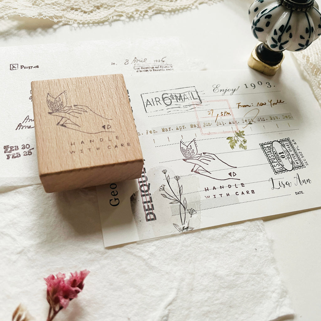 Nove Celeste Rubber Stamp - Handle With Care
