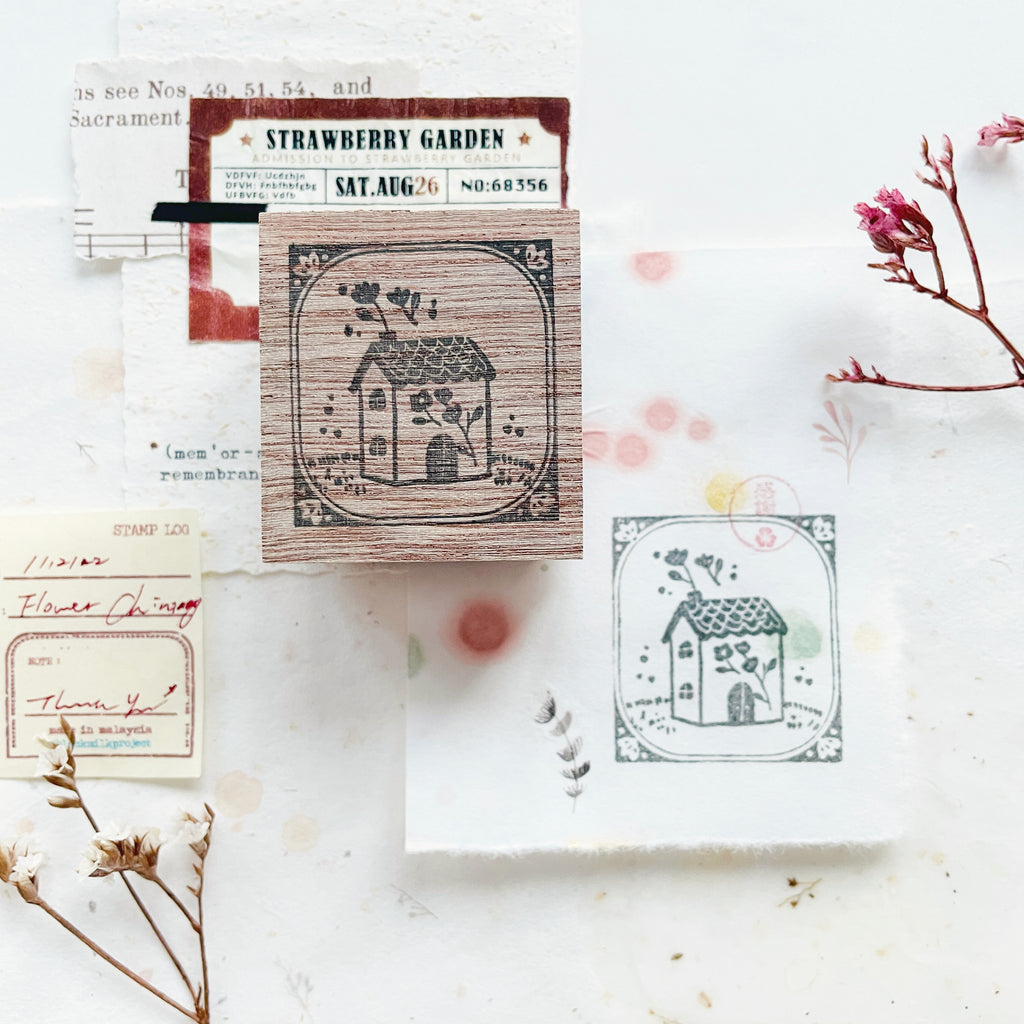 Black Milk Project Rubber Stamp - Floral Chimney (Mini House)