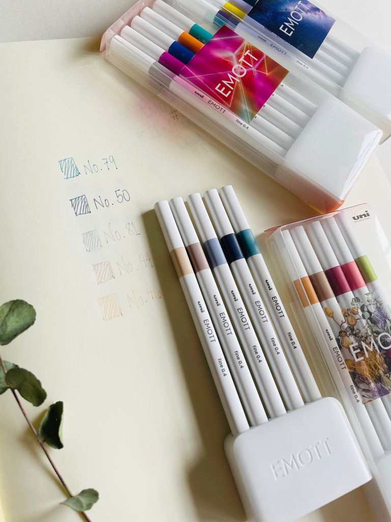 Uni EMOTT Fineliner Markers No. 7 - Set of 5, Floral – Paper and Grace