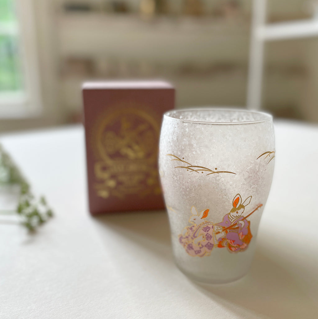 Japanese Ukiyo-e Lucky Animal Glass - Usagi