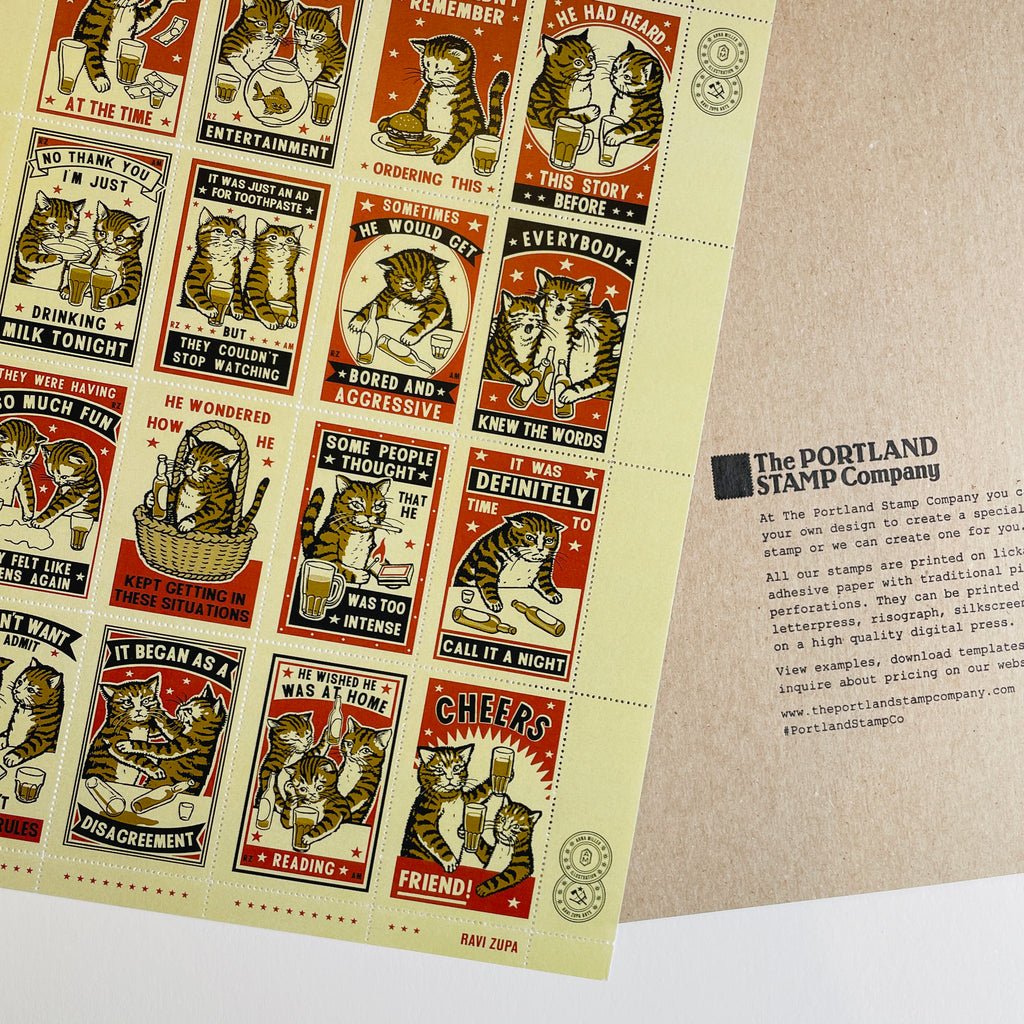 The Portland Stamp Company Stamp - Drunk Cats