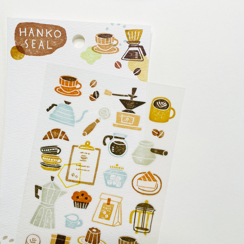 HANKO SEAL Washi Stickers - Coffee