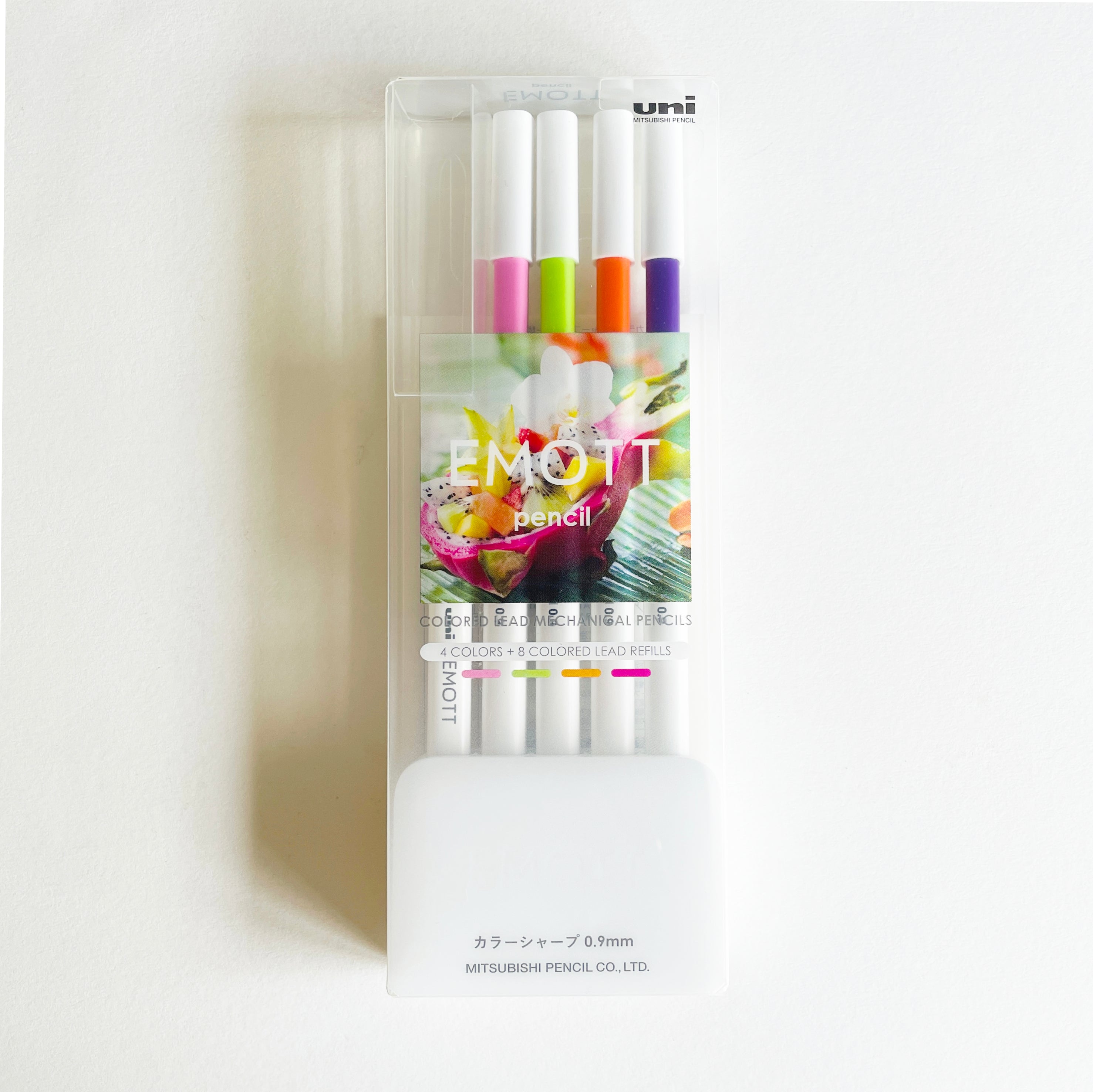 Uni emott Colored Pencil 4 Colors 0.9 No.1 Refresh Color