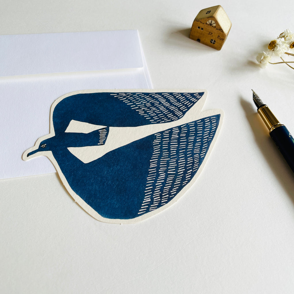 KATA KATA Letterpress Die-cut Postcard - Albatross Blue