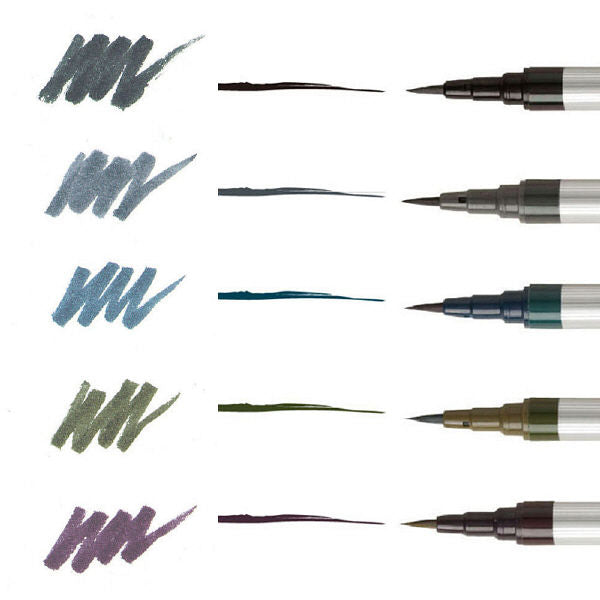 AKASHIYA Sai Extra-Fine Brush Pen - 5 Color Set