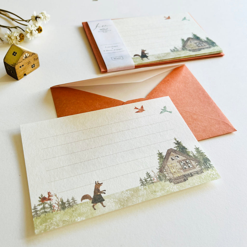 Michikusa Japanese Paper Mini Letterset - The Wolf and Goats