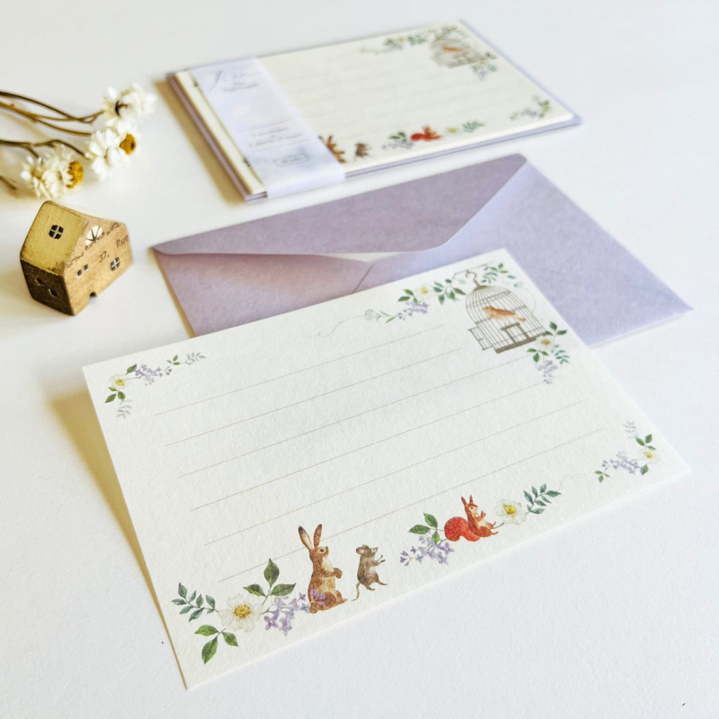 Michikusa Japanese Paper Mini Letterset - Nightingale