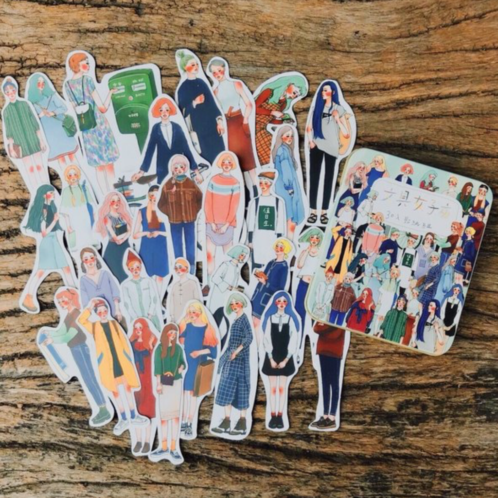 La Dolce Vita Tin Sticker - Stationery Girls(30 Pieces)