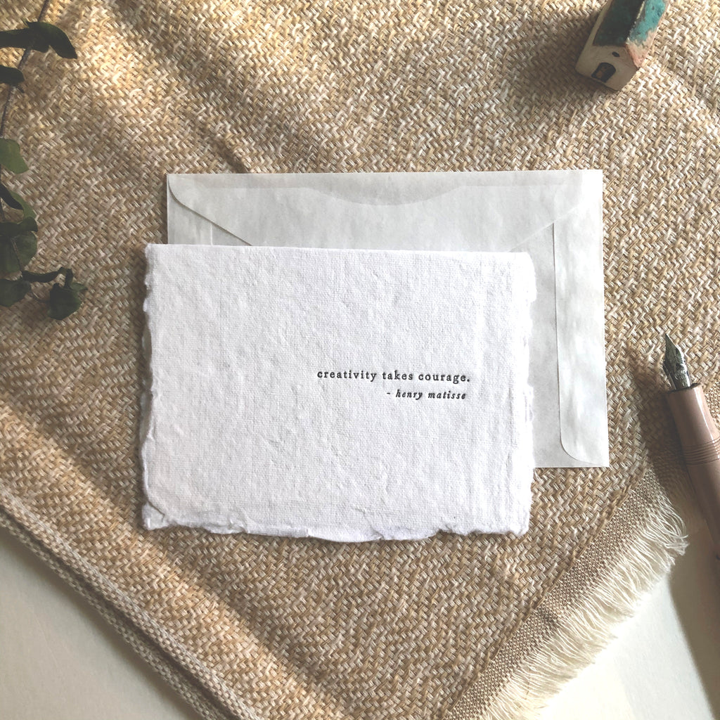 Belinda Love Lee Letterpress Mini Card - Creativity Takes Courage