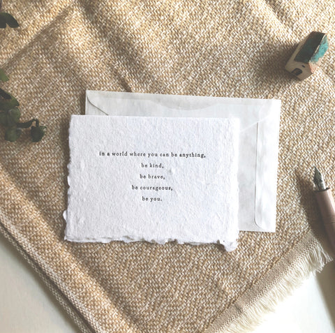 Belinda Love Lee Letterpress Mini Card - You Can Be Anything