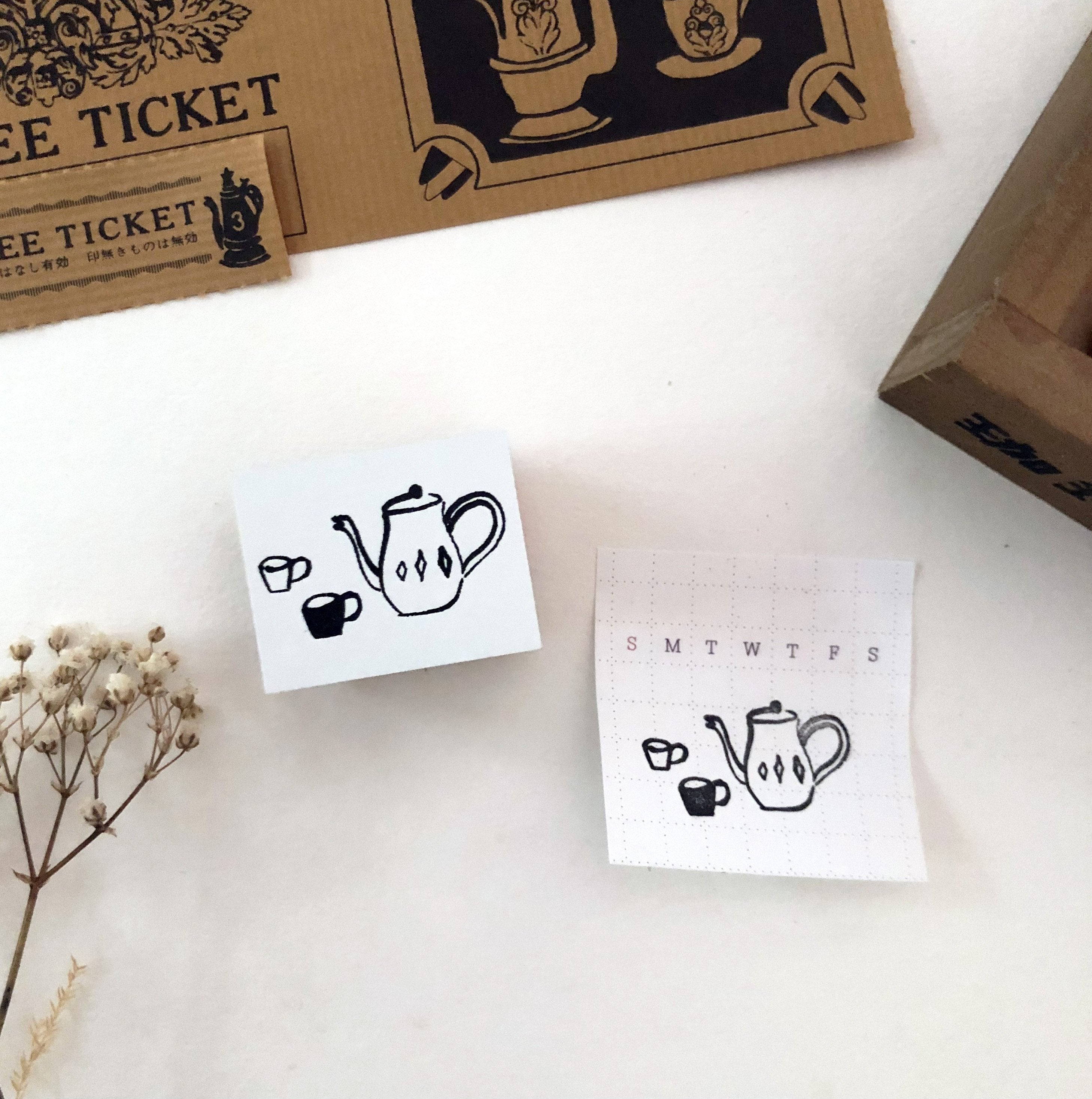 niconeco zakkaya x Hiraoka Hitomi Collabration Rubber Stamp - Green Tea-niconeco zakkaya