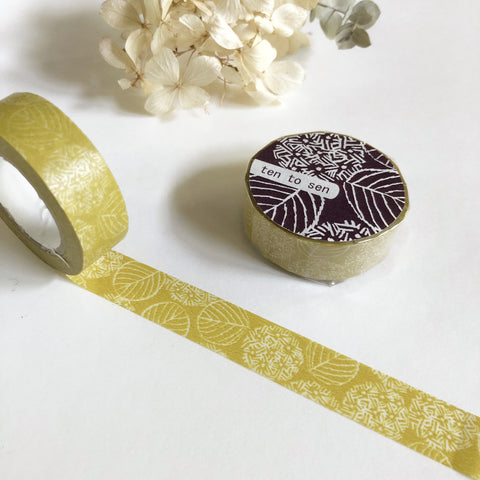 Ten to Sen Hydrangea Flower Washi Tape - Mustard-niconeco zakkaya