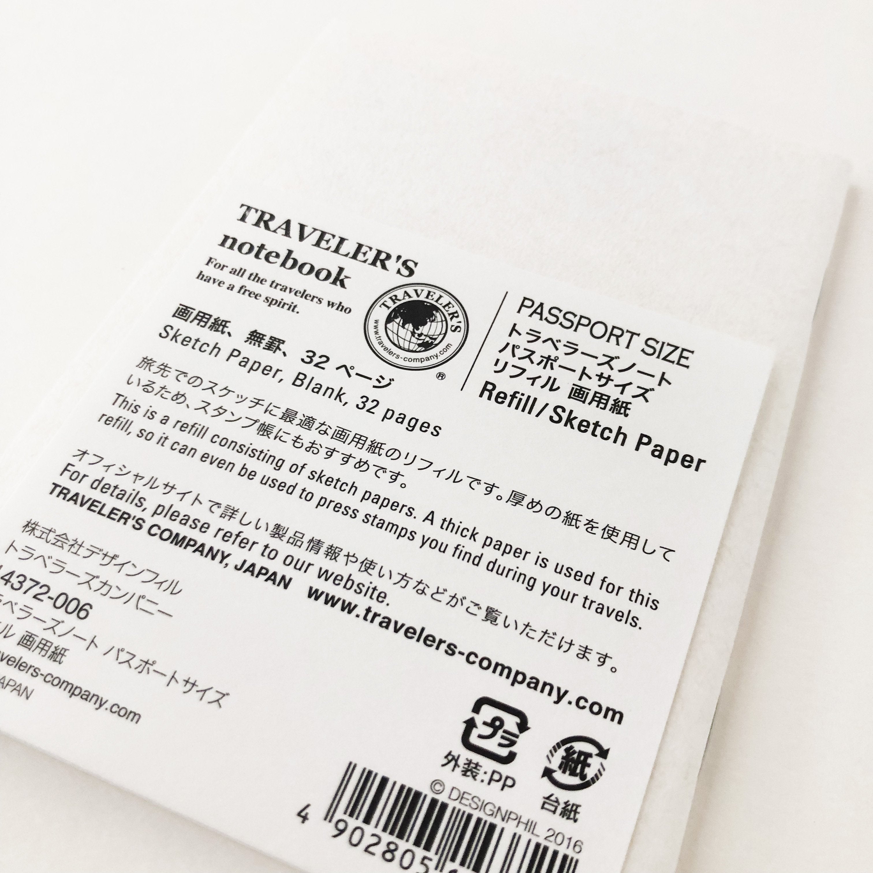 Traveler's Notebook 008 Sketch Paper Refill (Passport Size